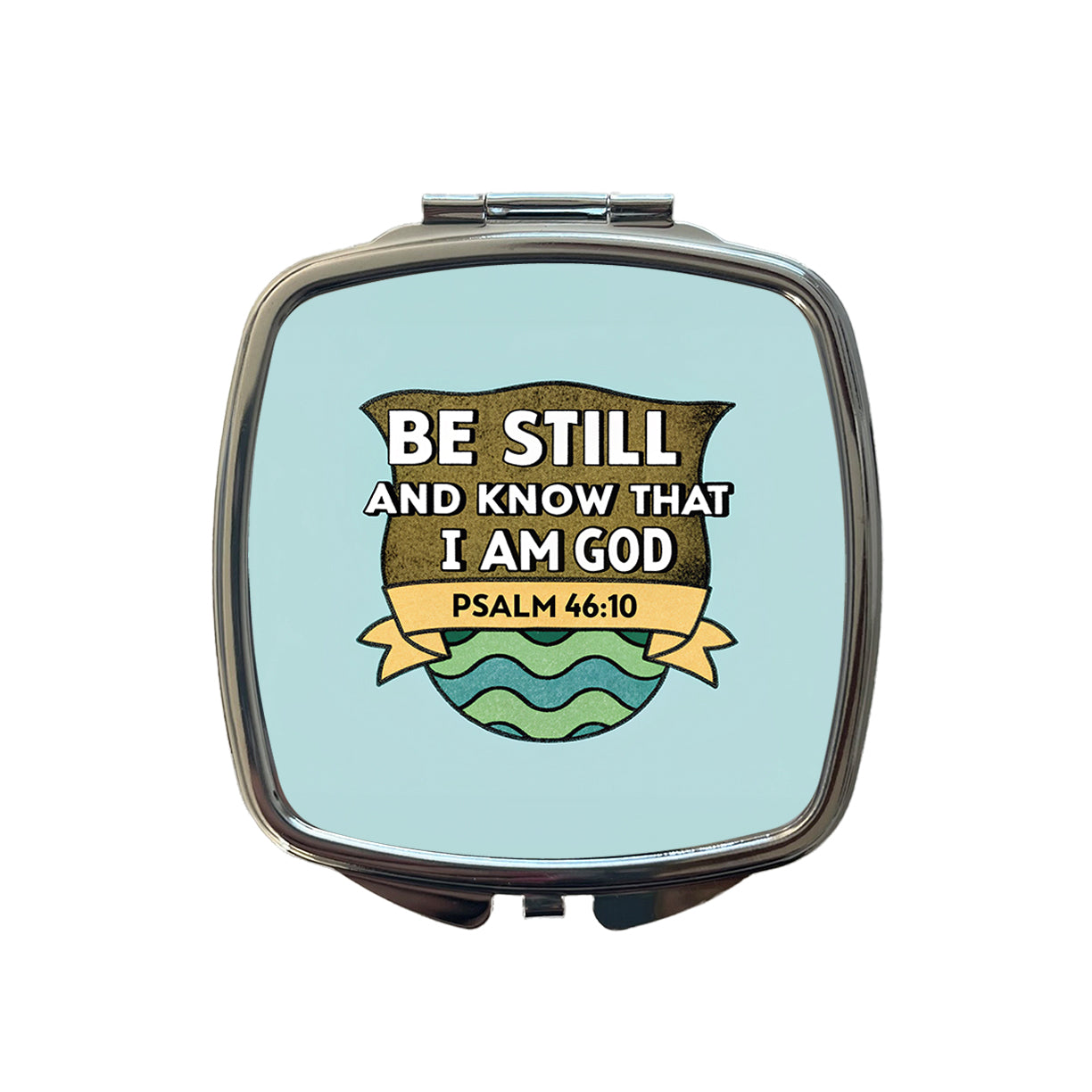 Be Still And Know That I Am God Psalm Bible Verse Small Travel Purse Handbag Pocket Makeup Compact Mirror