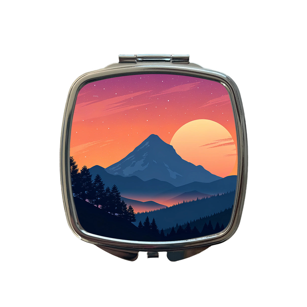 Beautiful Mountain Sunset Small Travel Purse Handbag Pocket Makeup Compact Mirror
