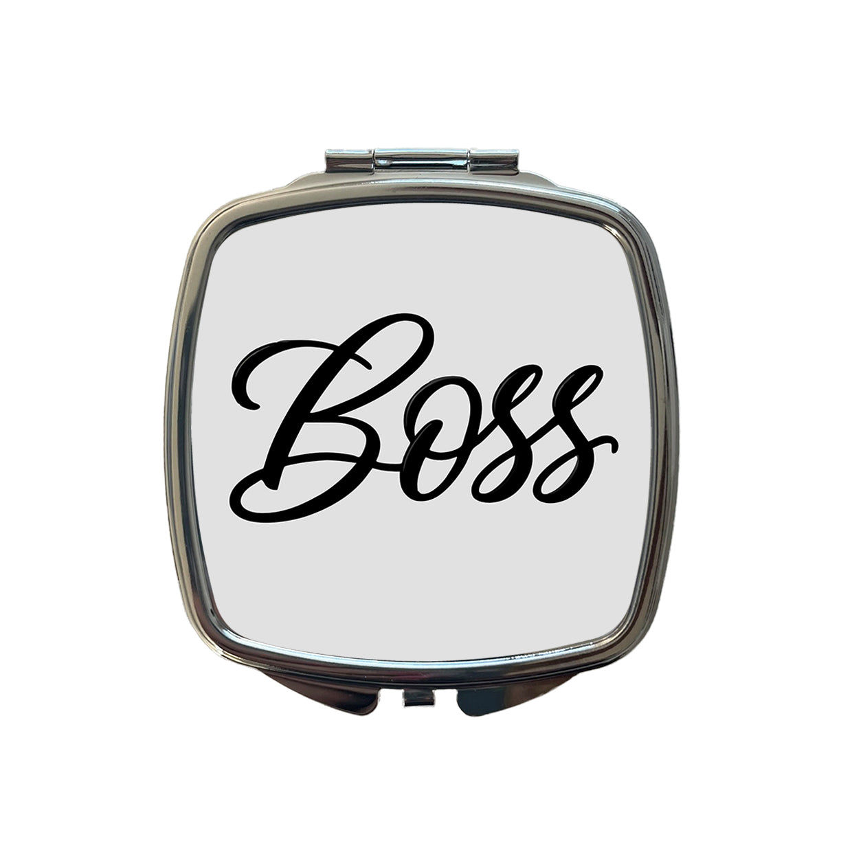 Boss Script Small Travel Purse Handbag Pocket Makeup Compact Mirror