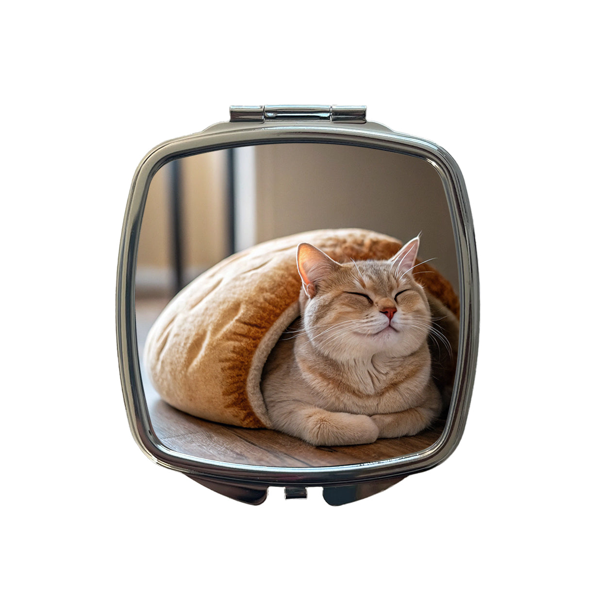 Cat Loaf Cute Small Travel Purse Handbag Pocket Makeup Compact Mirror