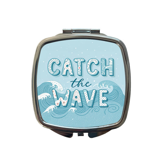 Catch The Wave Ocean Small Travel Purse Handbag Pocket Makeup Compact Mirror