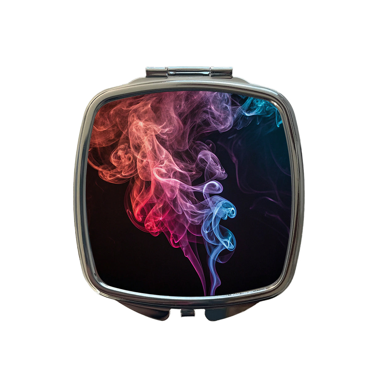 Colorful Smoke Curling Small Travel Purse Handbag Pocket Makeup Compact Mirror