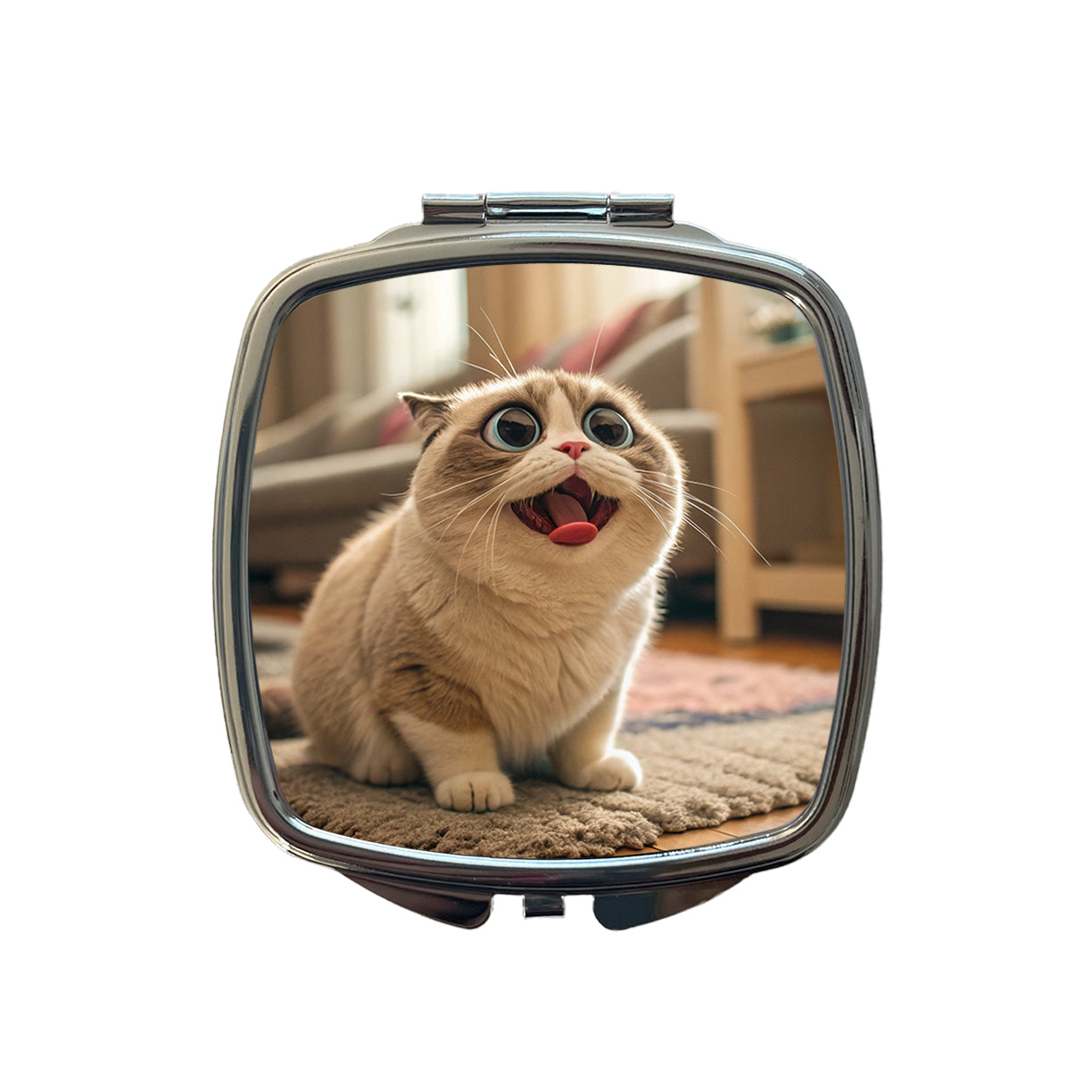 Dopey Cat Funny Small Travel Purse Handbag Pocket Makeup Compact Mirror
