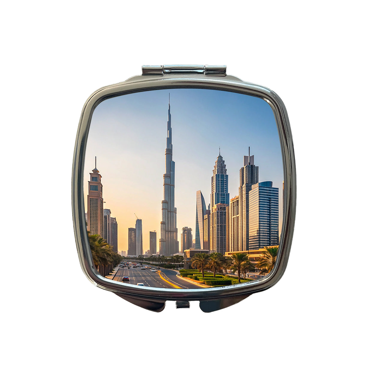 Dubai United Arab Emirates Travel Small Travel Purse Handbag Pocket Makeup Compact Mirror