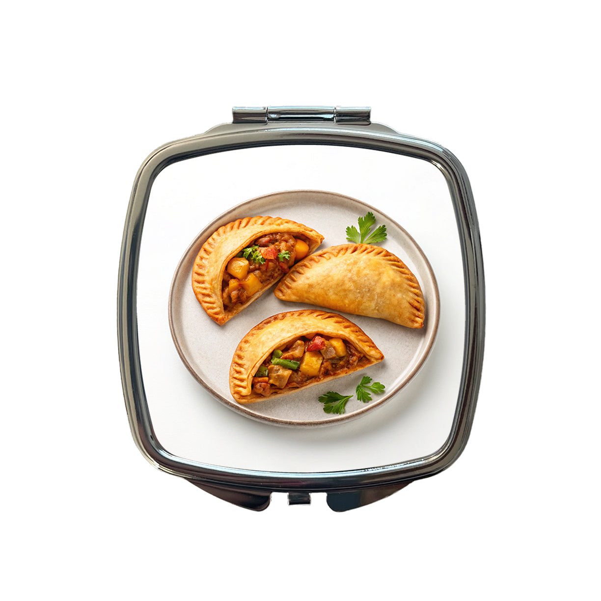 Empanadas Spain Food Small Travel Purse Handbag Pocket Makeup Compact Mirror