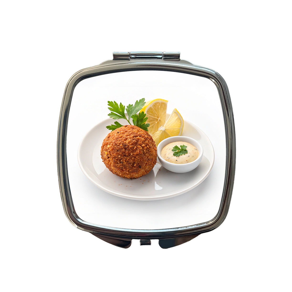 Falafel Fritter Small Travel Purse Handbag Pocket Makeup Compact Mirror