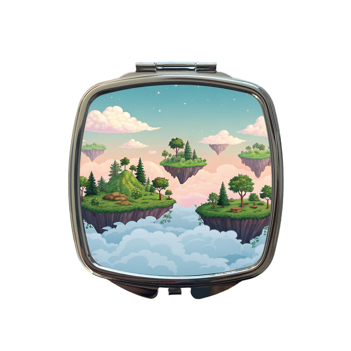 Floating Islands In The Sky Small Travel Purse Handbag Pocket Makeup Compact Mirror