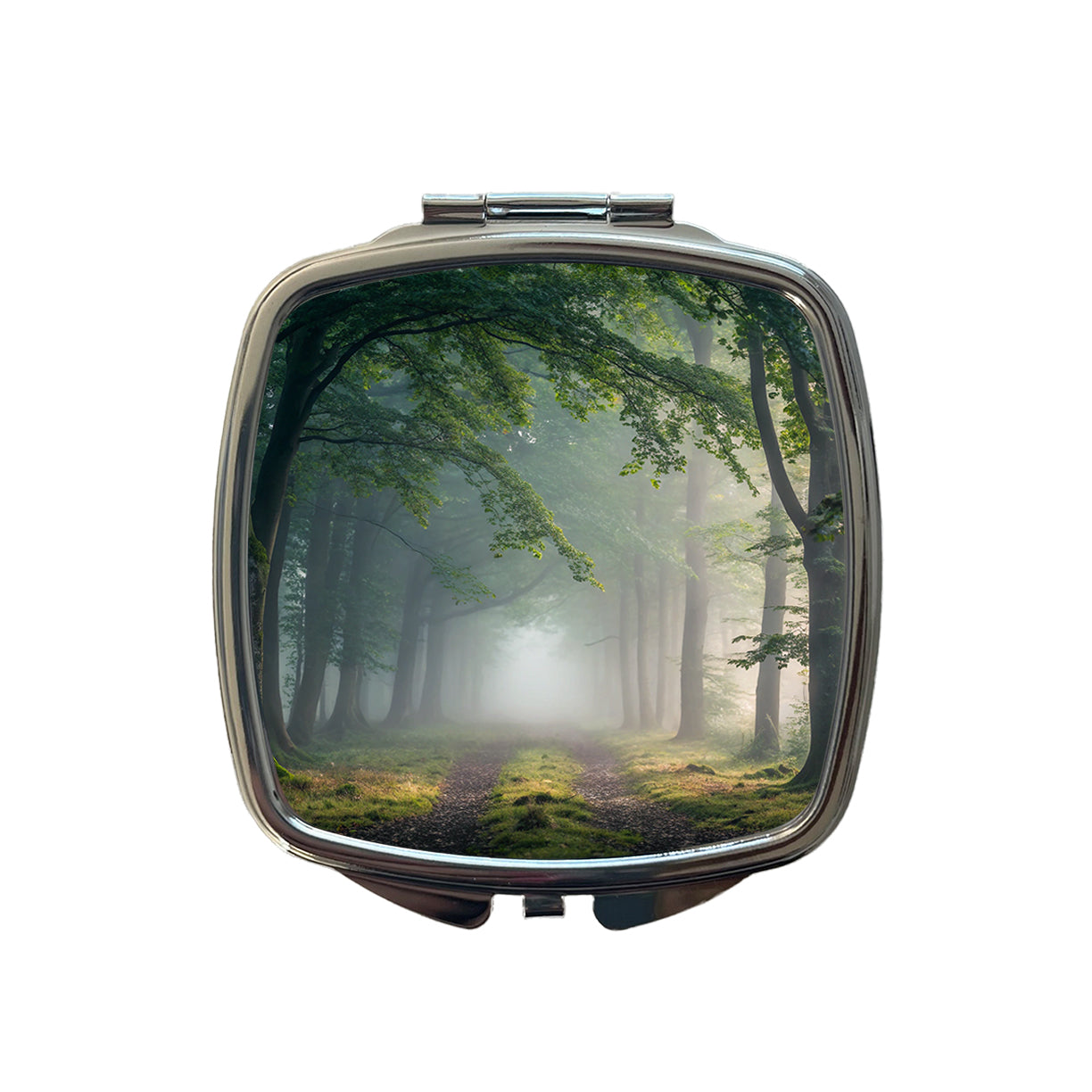 Forest Fog Morning Trail Small Travel Purse Handbag Pocket Makeup Compact Mirror
