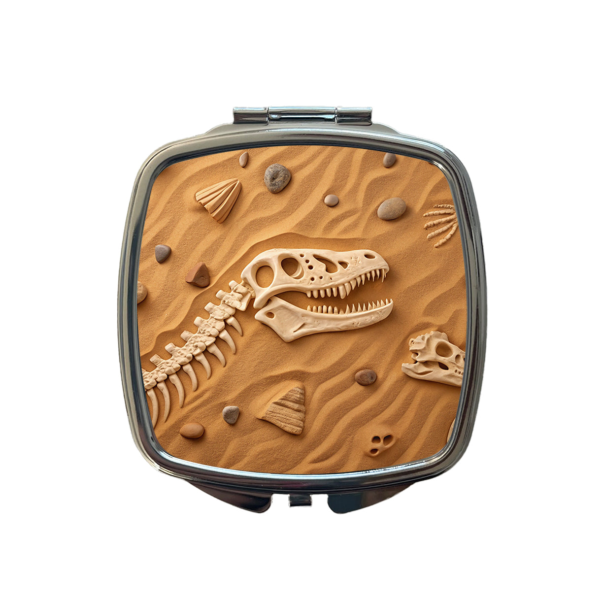 Fossils Dinosaur Bones Small Travel Purse Handbag Pocket Makeup Compact Mirror