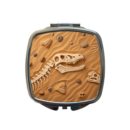 Fossils Dinosaur Bones Small Travel Purse Handbag Pocket Makeup Compact Mirror