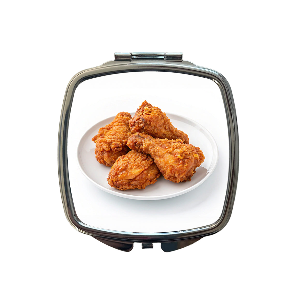 Fried Chicken Wings Small Travel Purse Handbag Pocket Makeup Compact Mirror