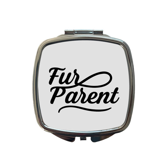 Fur Parent Dog Cat Lover Small Travel Purse Handbag Pocket Makeup Compact Mirror