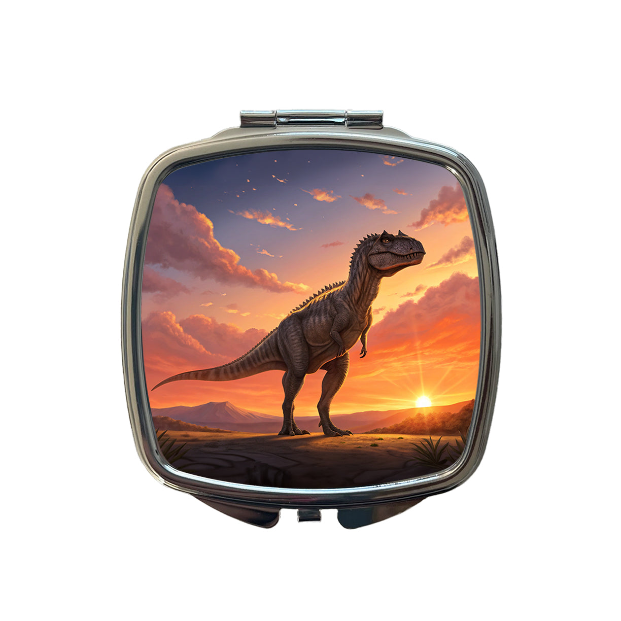 Giganotosaurus Sunset Dinosaur Small Travel Purse Handbag Pocket Makeup Compact Mirror