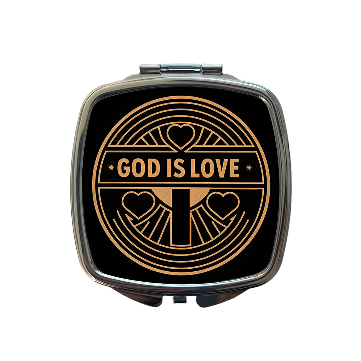 God Is Love Christian Small Travel Purse Handbag Pocket Makeup Compact Mirror