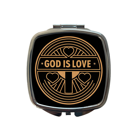 God Is Love Christian Small Travel Purse Handbag Pocket Makeup Compact Mirror