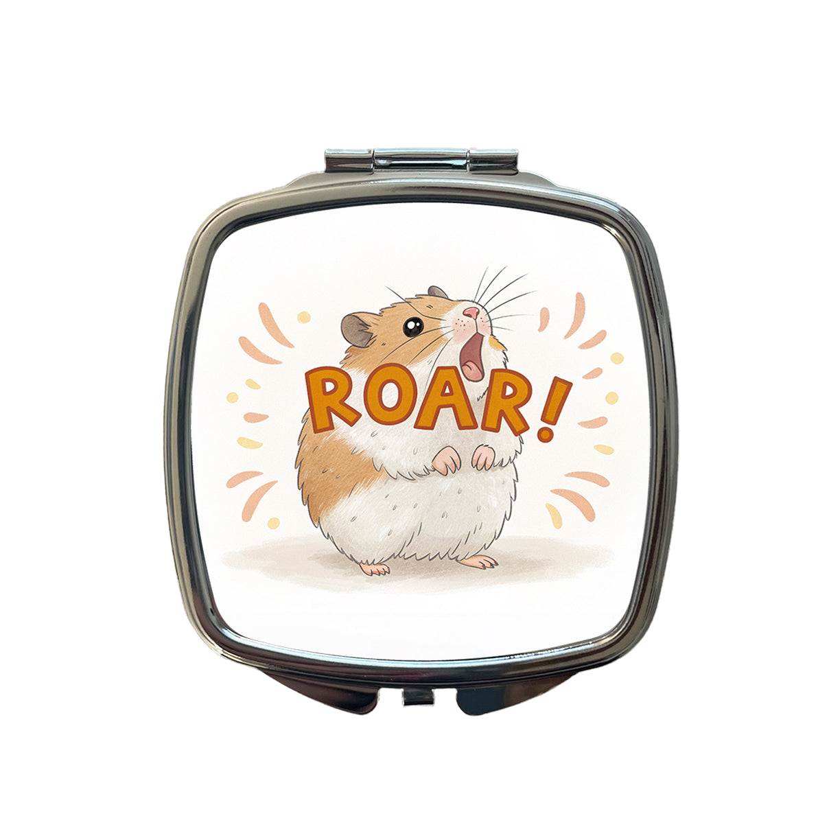 Hamster Roar Funny Small Travel Purse Handbag Pocket Makeup Compact Mirror