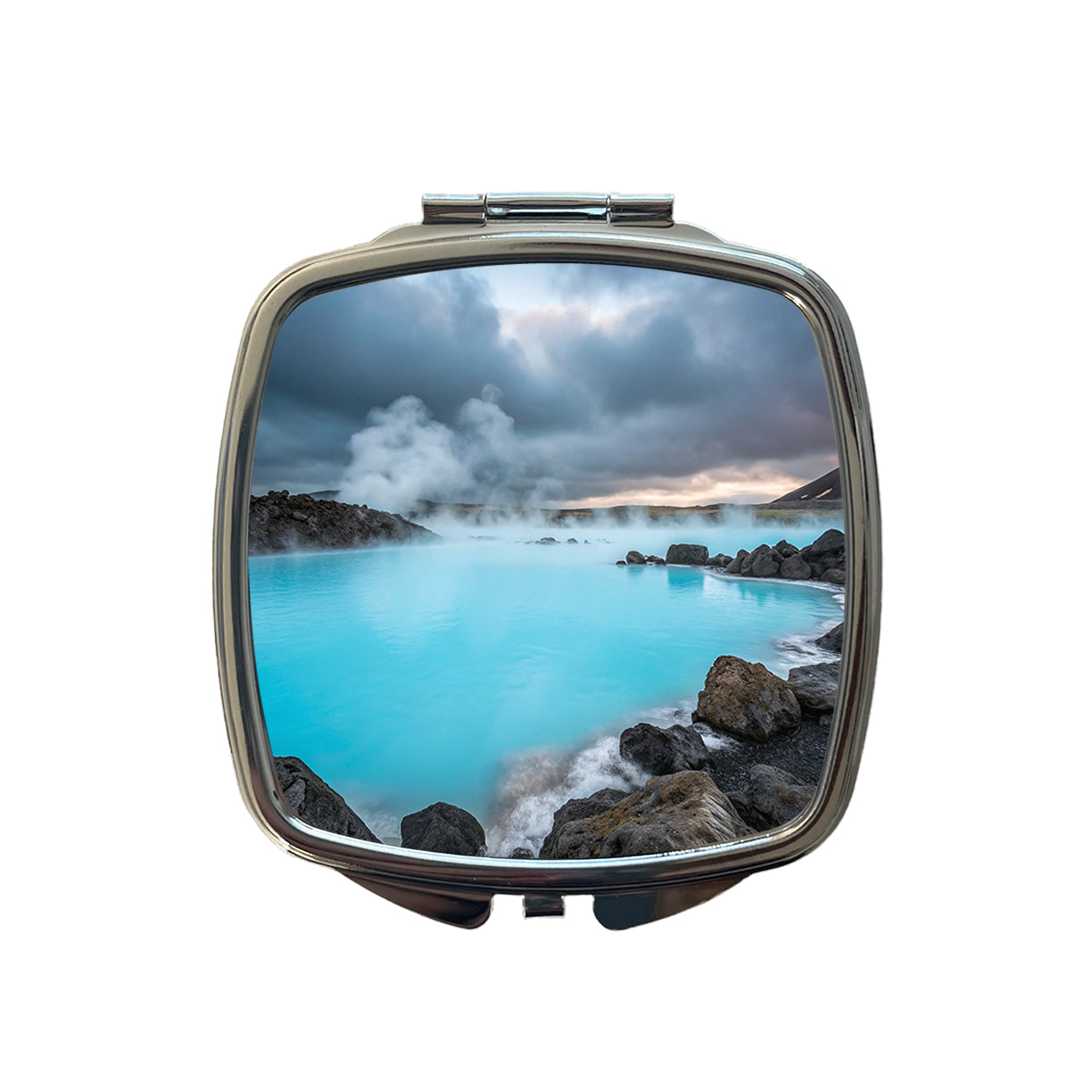 Iceland Blue Lagoon Stunning Small Travel Purse Handbag Pocket Makeup Compact Mirror