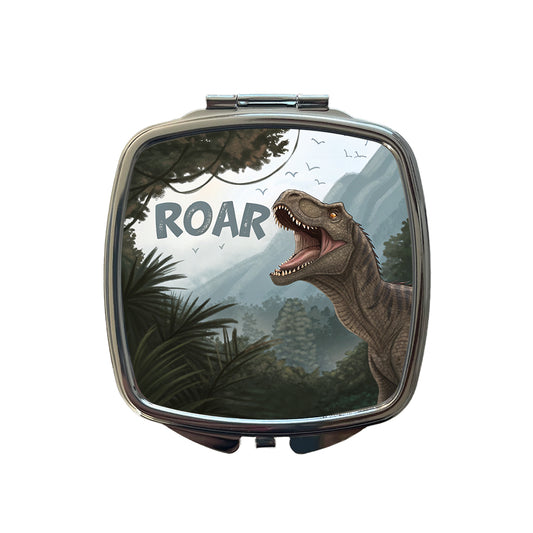 Iguanodon Roar Bold Text Dinosaur Small Travel Purse Handbag Pocket Makeup Compact Mirror