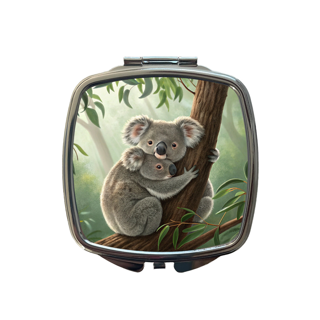 Koala Hug Mom Kid Small Travel Purse Handbag Pocket Makeup Compact Mirror