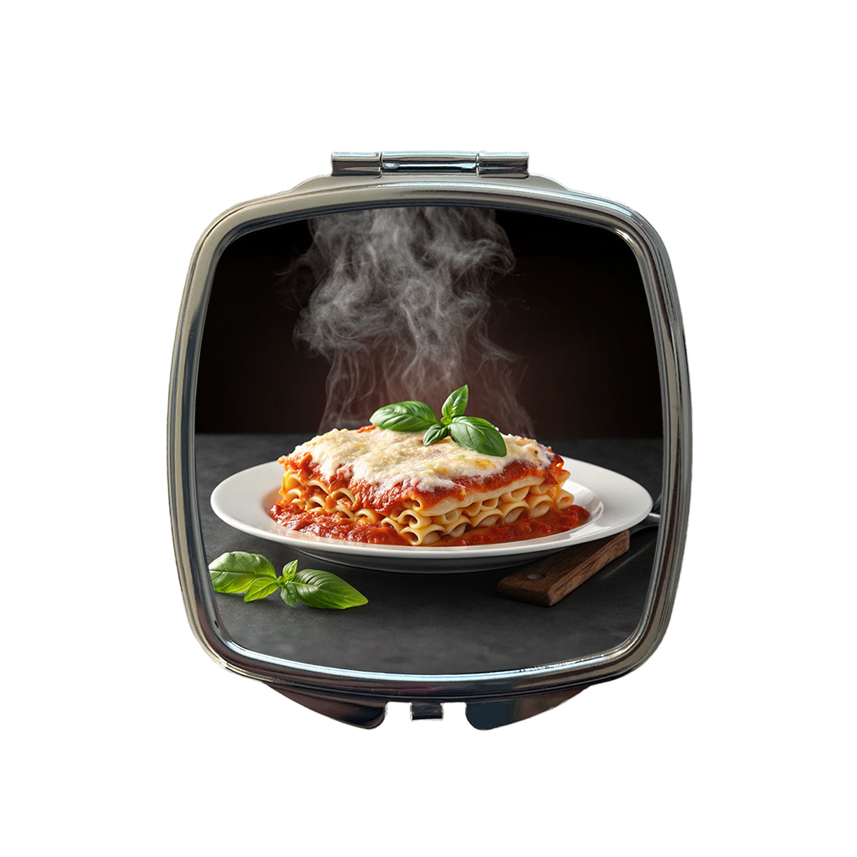 Lasagna Italian Pasta Small Travel Purse Handbag Pocket Makeup Compact Mirror