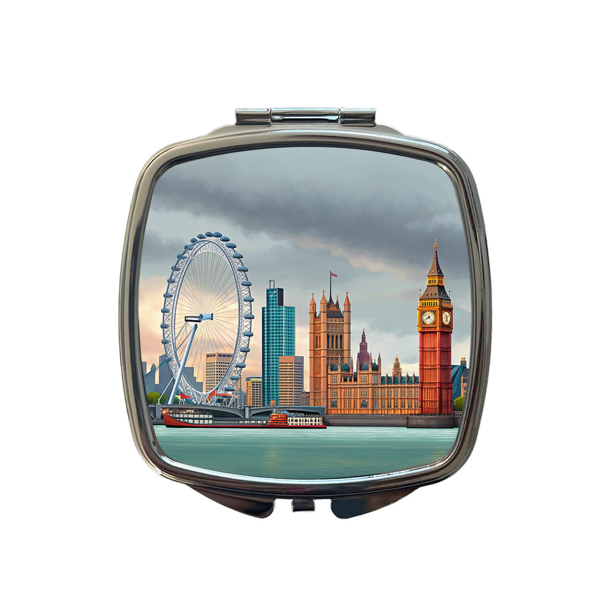 London England Big Ben Small Travel Purse Handbag Pocket Makeup Compact Mirror