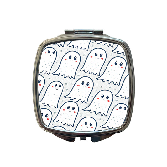 Lots Of Ghosts Halloween Small Travel Purse Handbag Pocket Makeup Compact Mirror