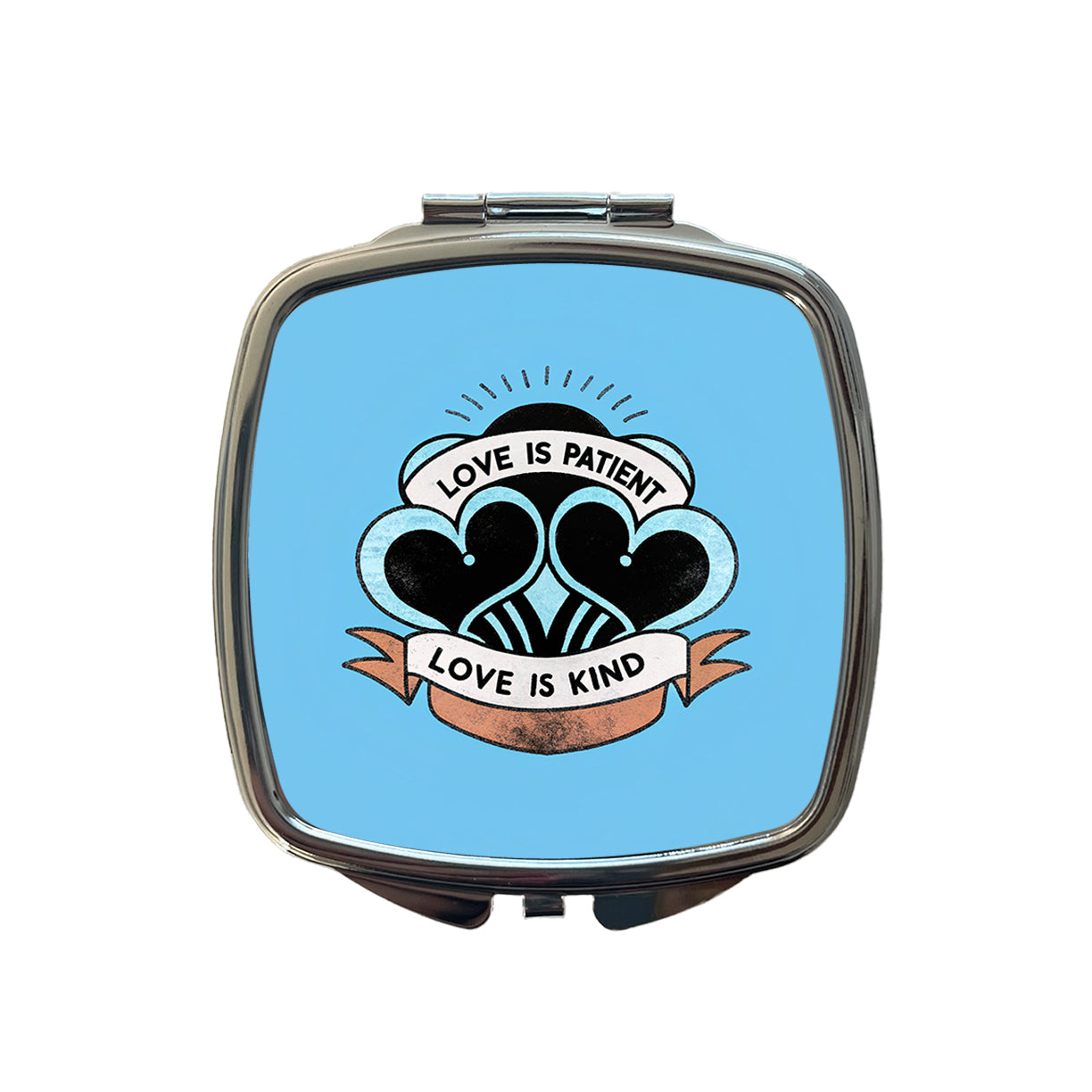 Love Is Patient Love Is Kind Bible Verse Small Travel Purse Handbag Pocket Makeup Compact Mirror