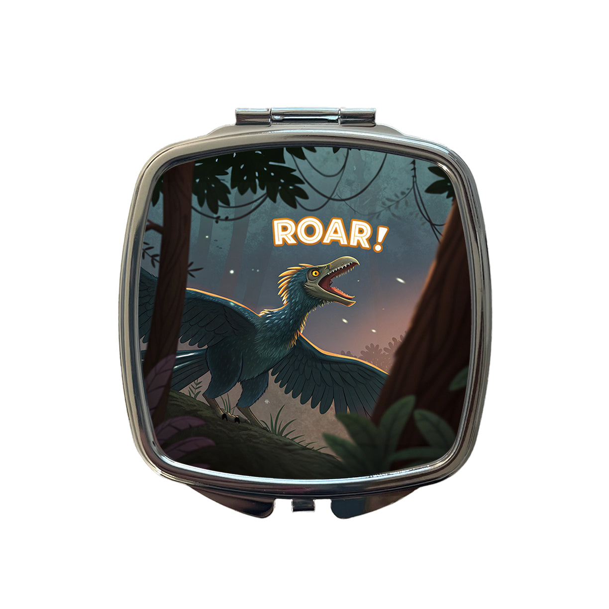 Microraptor Roar Dinosaur Small Travel Purse Handbag Pocket Makeup Compact Mirror