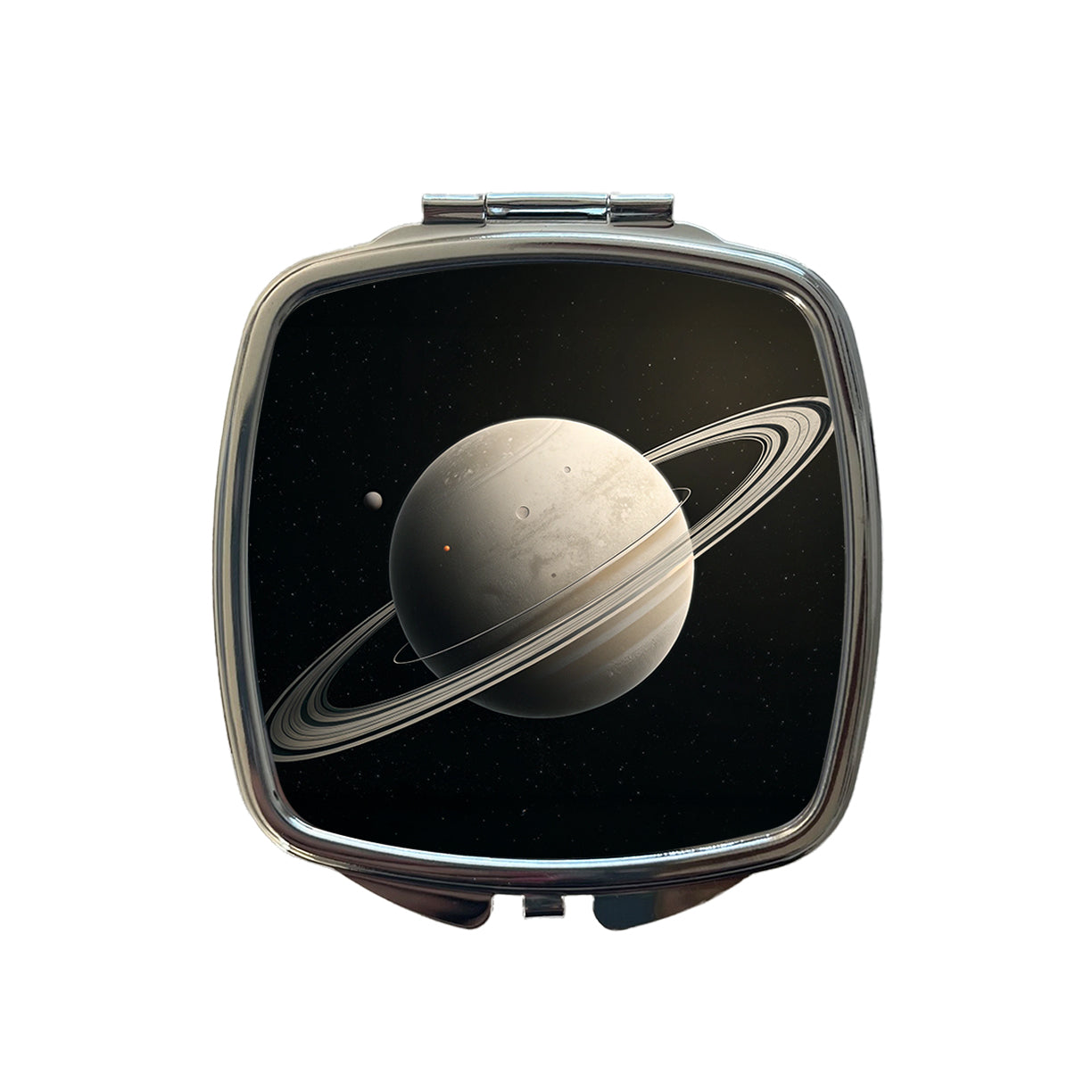 Minimal Planet Rings Space Saturn Small Travel Purse Handbag Pocket Makeup Compact Mirror