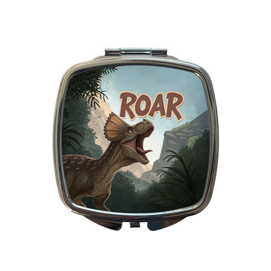 Pachycephalosaurus Roar Bold Dinosaur Small Travel Purse Handbag Pocket Makeup Compact Mirror