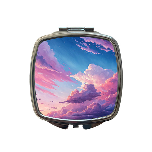 Painterly Sky Anime Small Travel Purse Handbag Pocket Makeup Compact Mirror