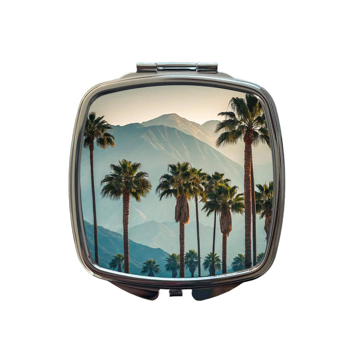 Palm Trees And Mountains Small Travel Purse Handbag Pocket Makeup Compact Mirror