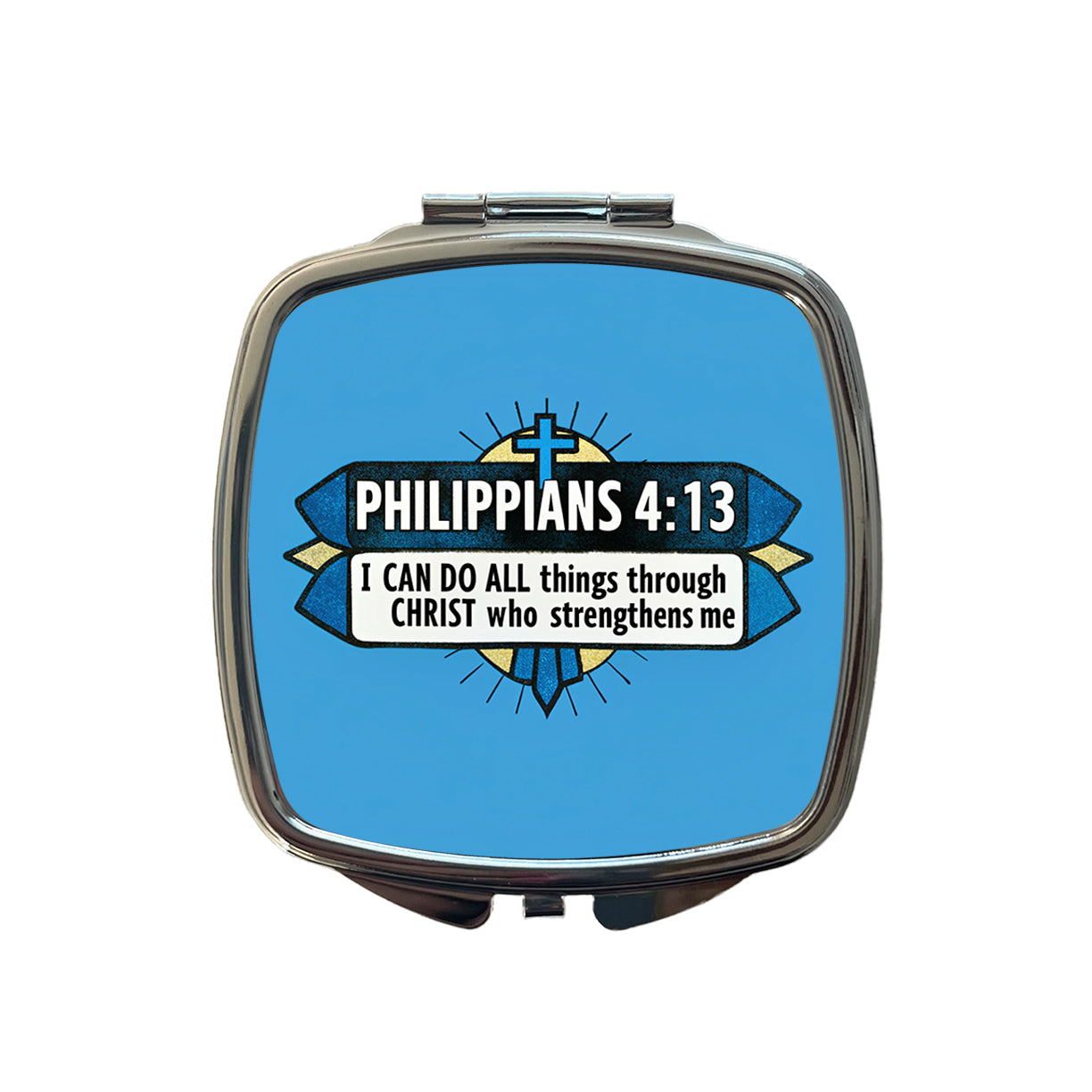 Philippians I Can Do All Things Through Christ Bible Verse Small Travel Purse Handbag Pocket Makeup Compact Mirror