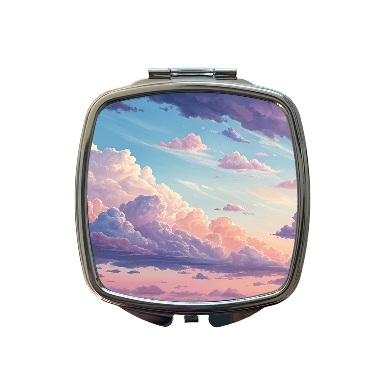 Puffy Clouds Pastel Sky Stunning Small Travel Purse Handbag Pocket Makeup Compact Mirror