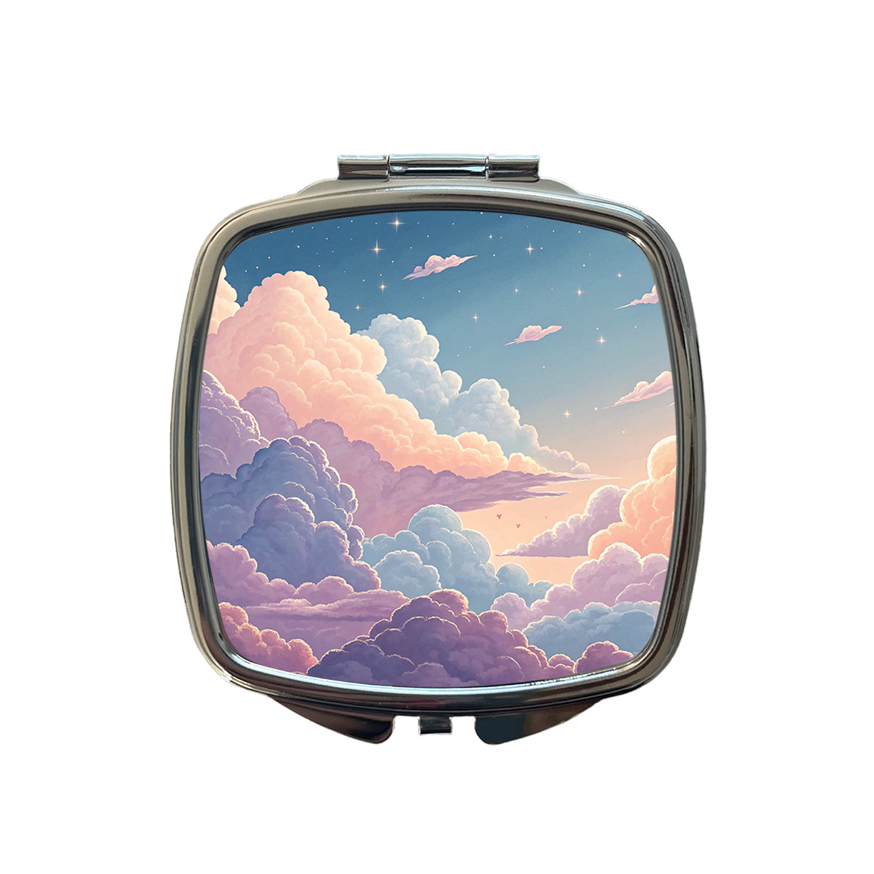 Puffy Clouds Sky Pastel Beautiful Small Travel Purse Handbag Pocket Makeup Compact Mirror