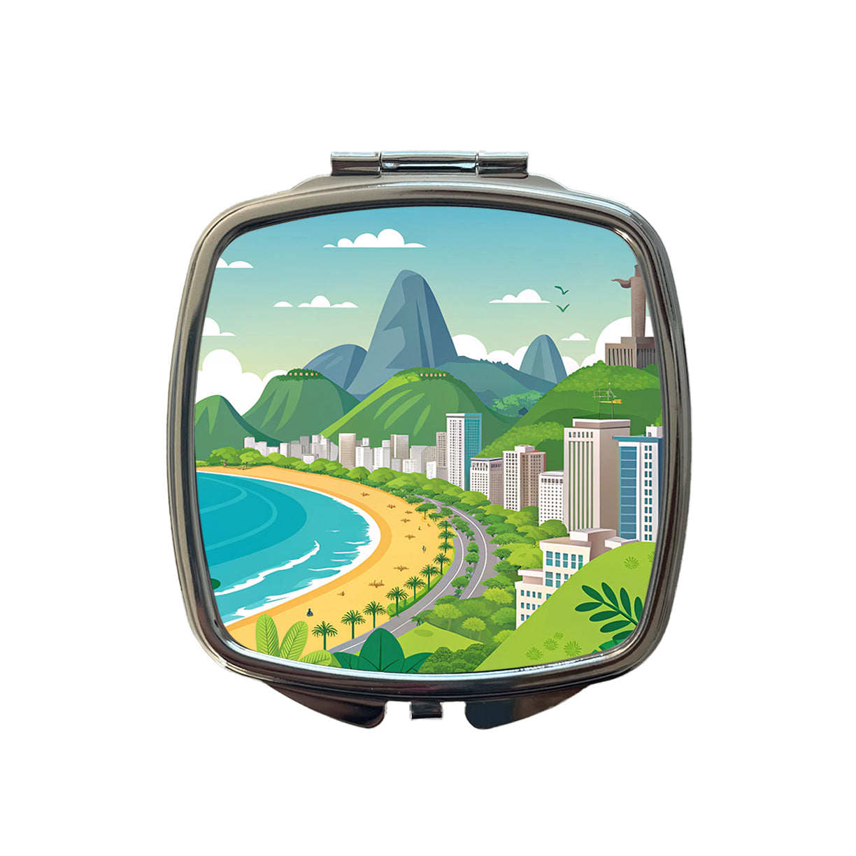 Rio De Janeiro Brazil Travel Cute Small Travel Purse Handbag Pocket Makeup Compact Mirror