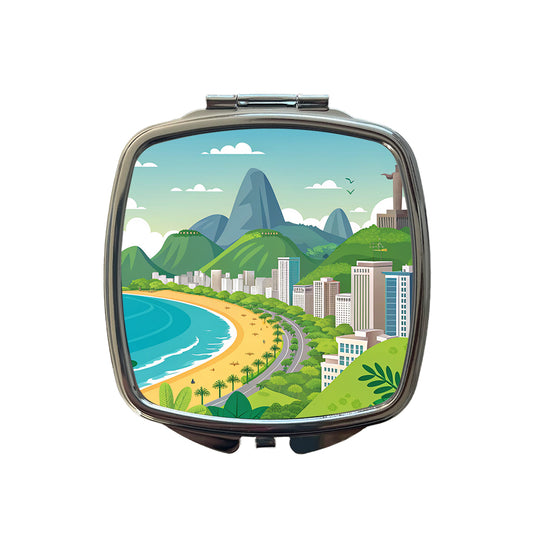 Rio De Janeiro Brazil Travel Cute Small Travel Purse Handbag Pocket Makeup Compact Mirror