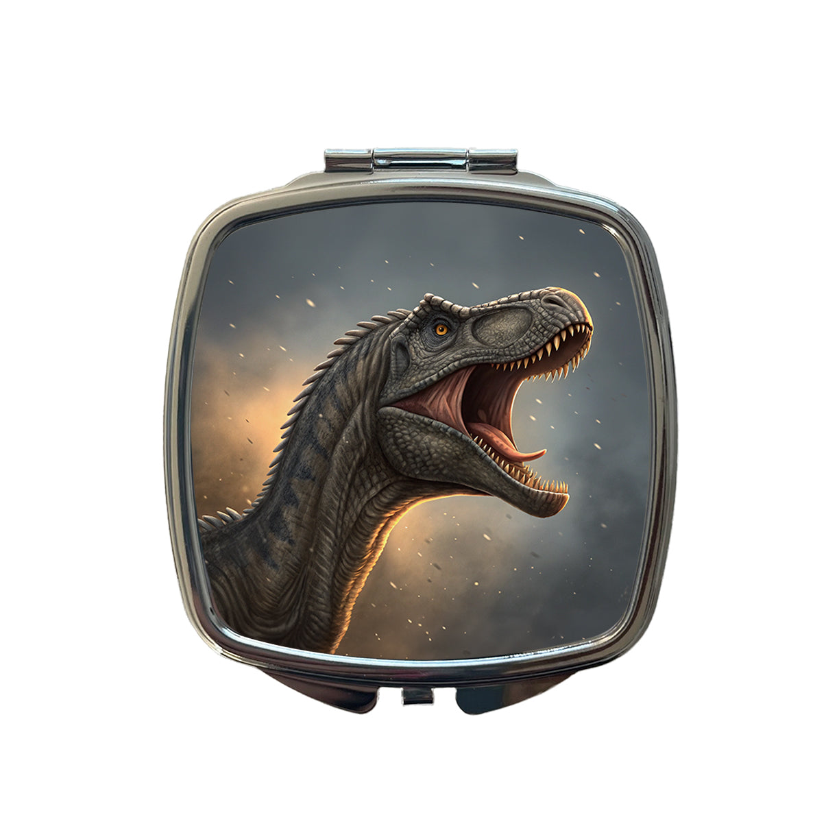Roaring Brontosaurus Dinosaur Small Travel Purse Handbag Pocket Makeup Compact Mirror