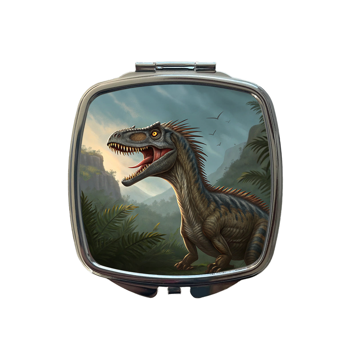 Roaring Eoraptor Dinosaur Small Travel Purse Handbag Pocket Makeup Compact Mirror