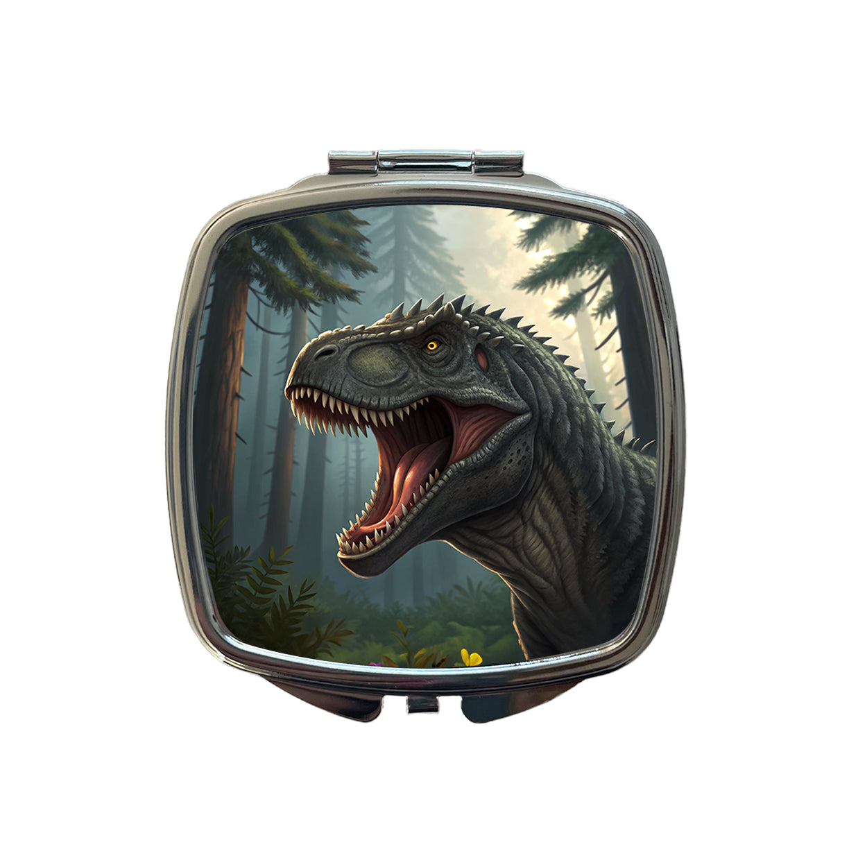 Roaring Giganotosaurus Dinosaur Small Travel Purse Handbag Pocket Makeup Compact Mirror