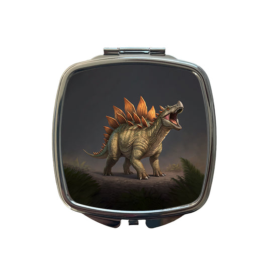 Roaring Stegosaurus Dinosaur Protective Small Travel Purse Handbag Pocket Makeup Compact Mirror