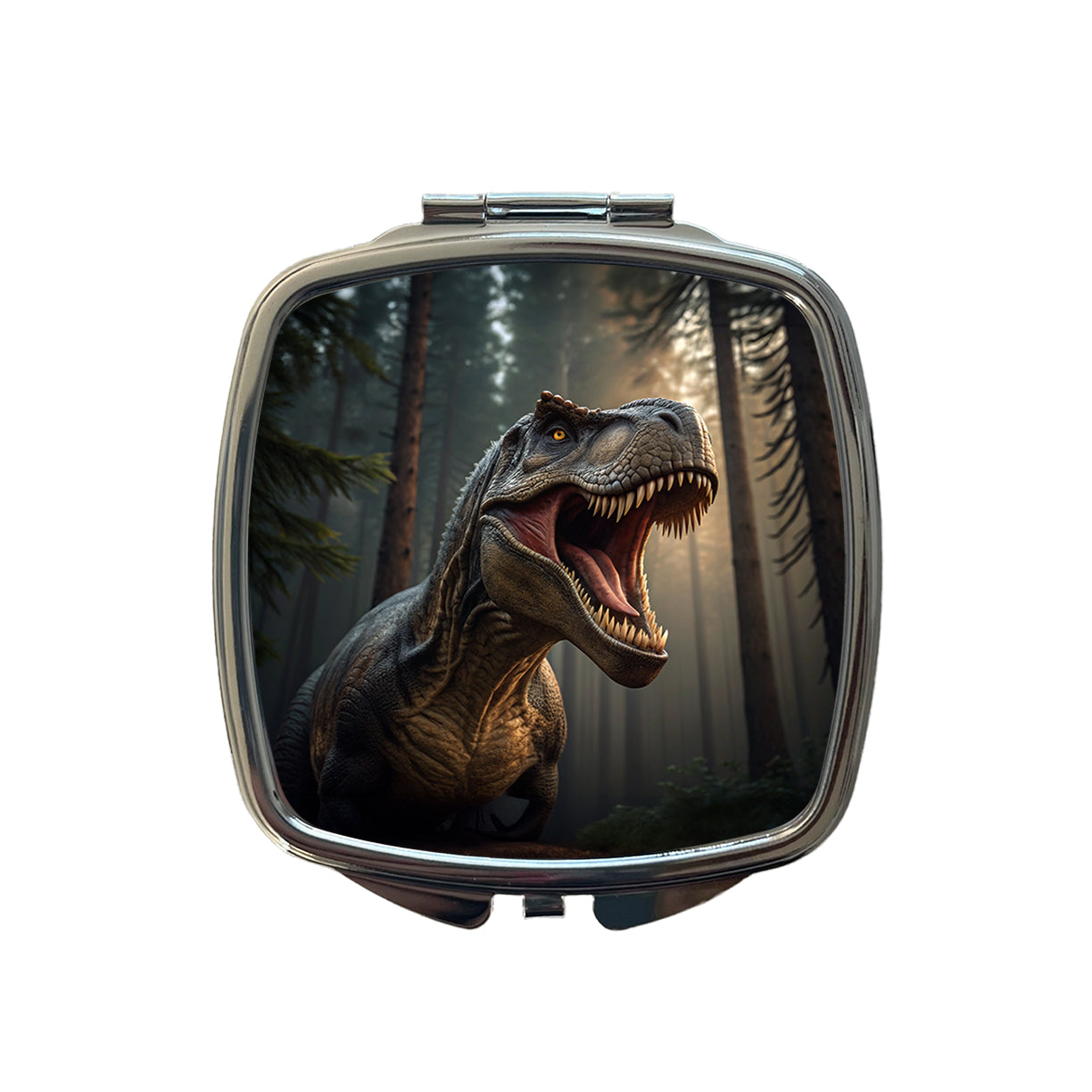 Roaring Tyrannosaurus Rex Dinosaur Small Travel Purse Handbag Pocket Makeup Compact Mirror