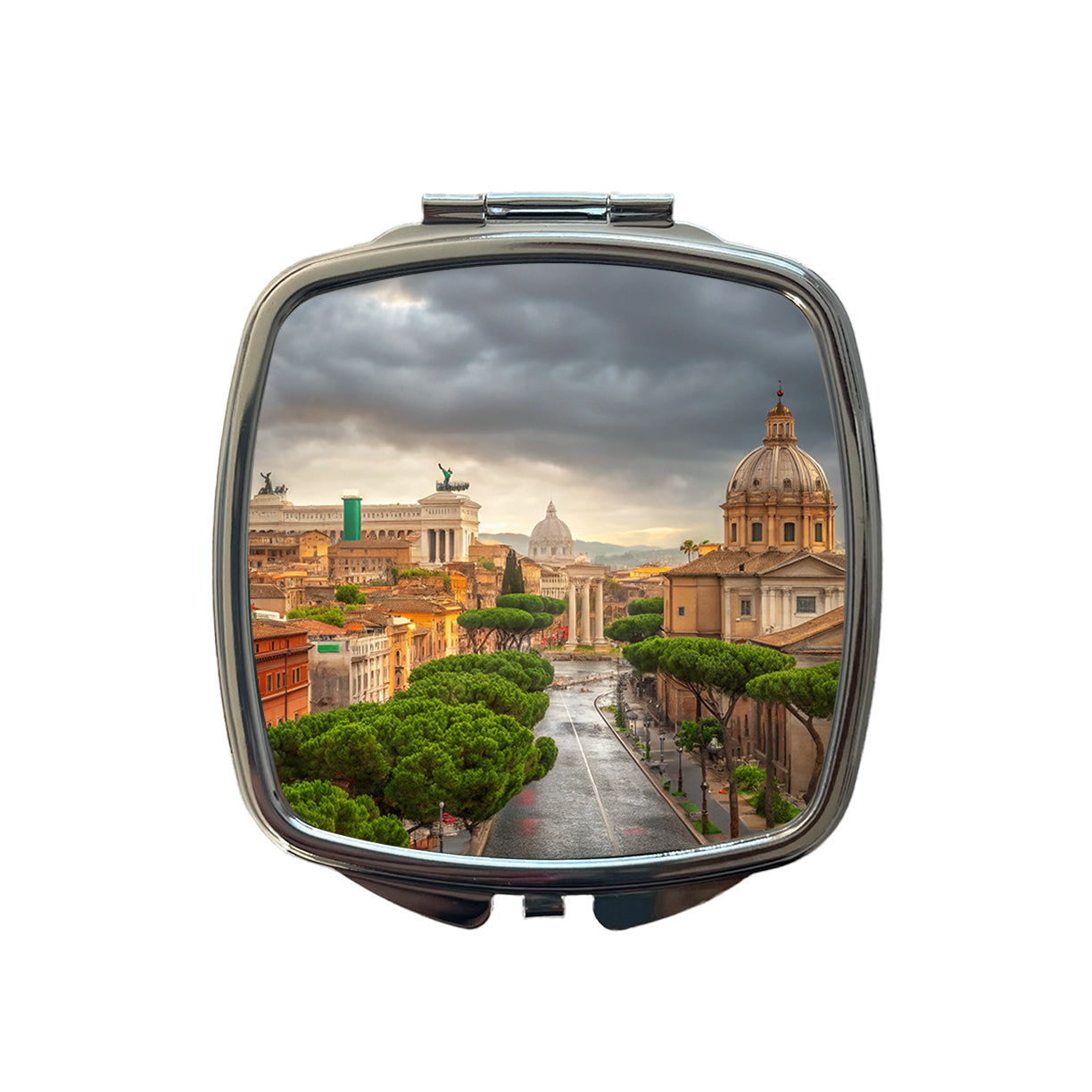 Rome Italy City Travel History Small Travel Purse Handbag Pocket Makeup Compact Mirror