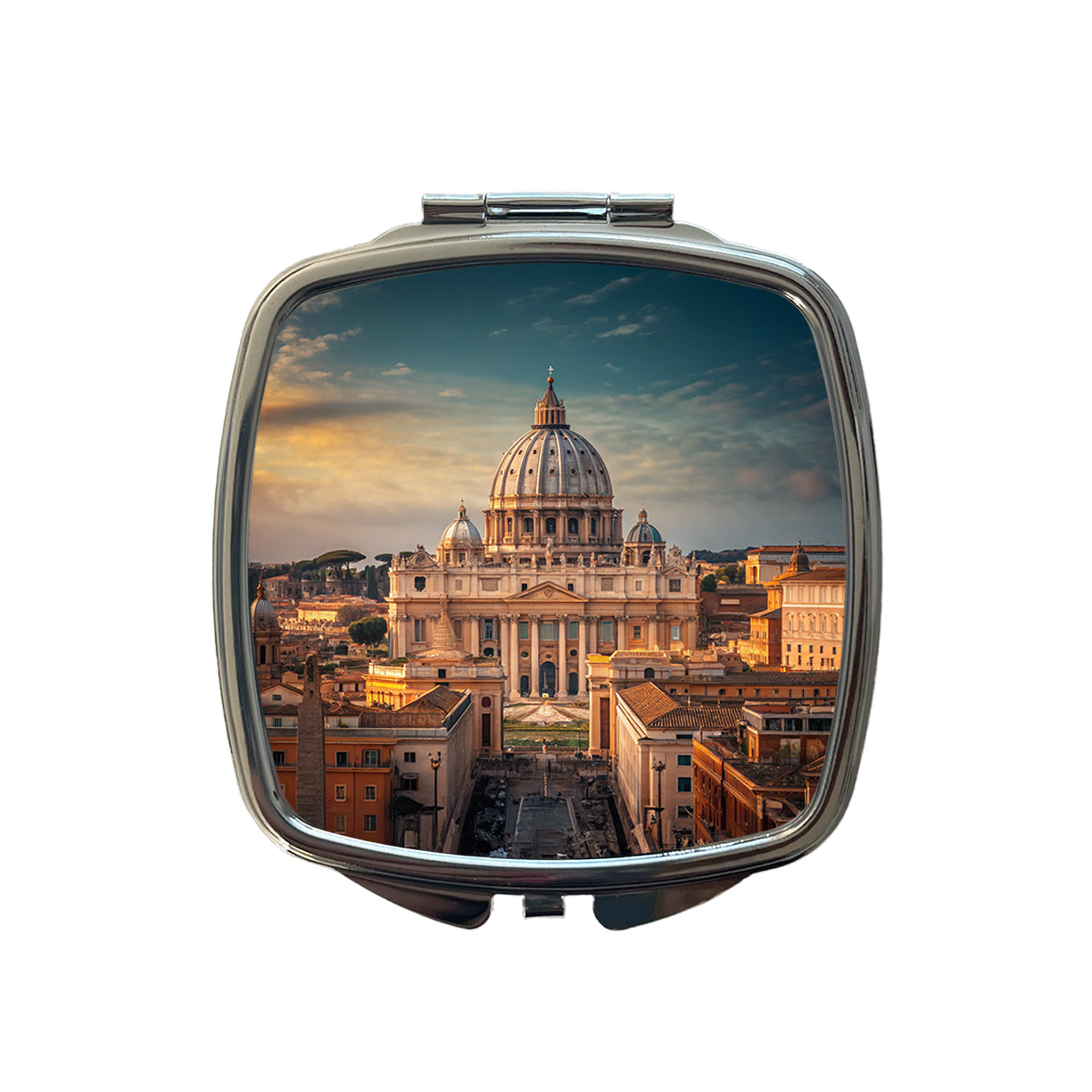 Rome Italy Vatican City Travel Small Travel Purse Handbag Pocket Makeup Compact Mirror