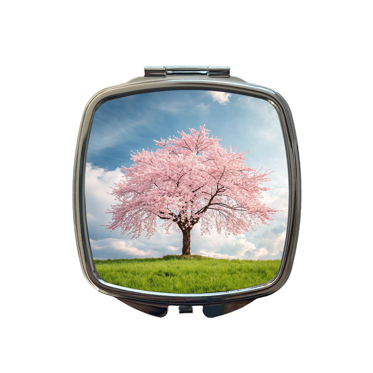 Sakura Cherry Blossom Tree Japan Beautiful Flowers Small Travel Purse Handbag Pocket Makeup Compact Mirror