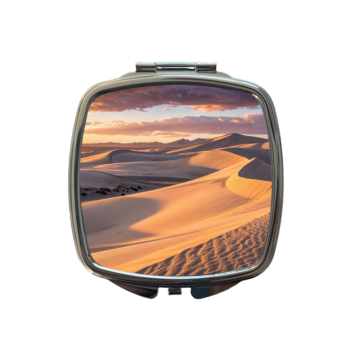 Soft Rolling Sand Dunes At Golden Hour Desert Small Travel Purse Handbag Pocket Makeup Compact Mirror