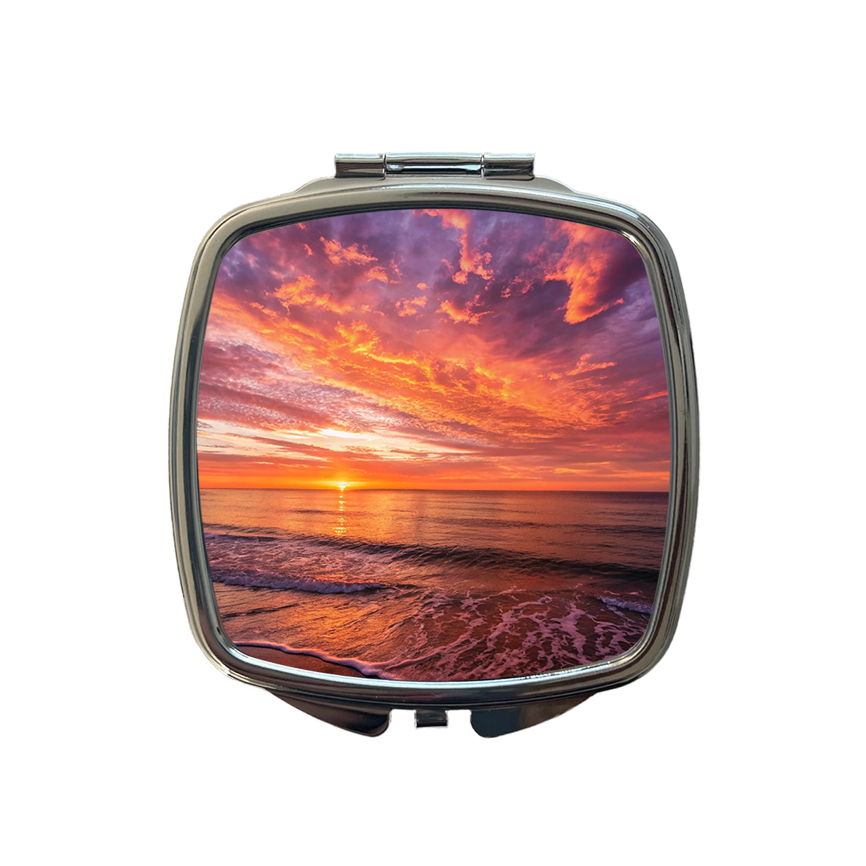 Sunrise Sunset Over The Ocean Small Travel Purse Handbag Pocket Makeup Compact Mirror