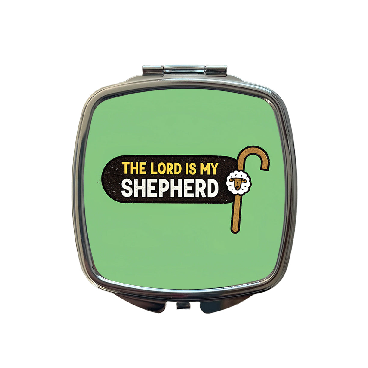 The Lord Is My Shepherd Psalm Bible Verse Small Travel Purse Handbag Pocket Makeup Compact Mirror