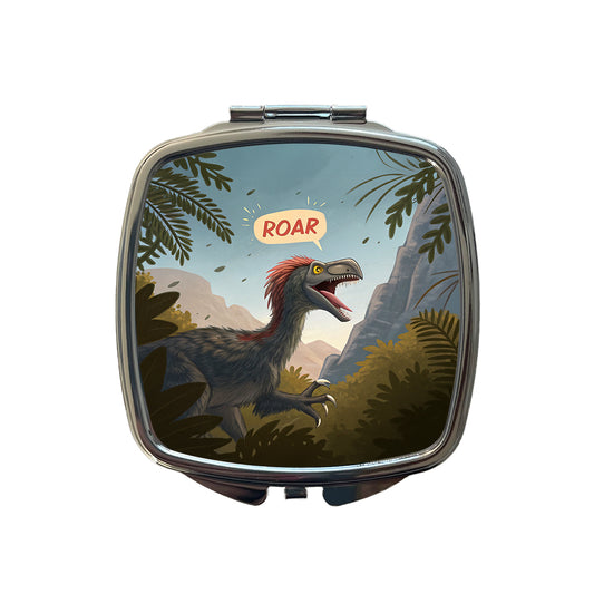 Therizinosaurus Roar Dinosaur Small Travel Purse Handbag Pocket Makeup Compact Mirror