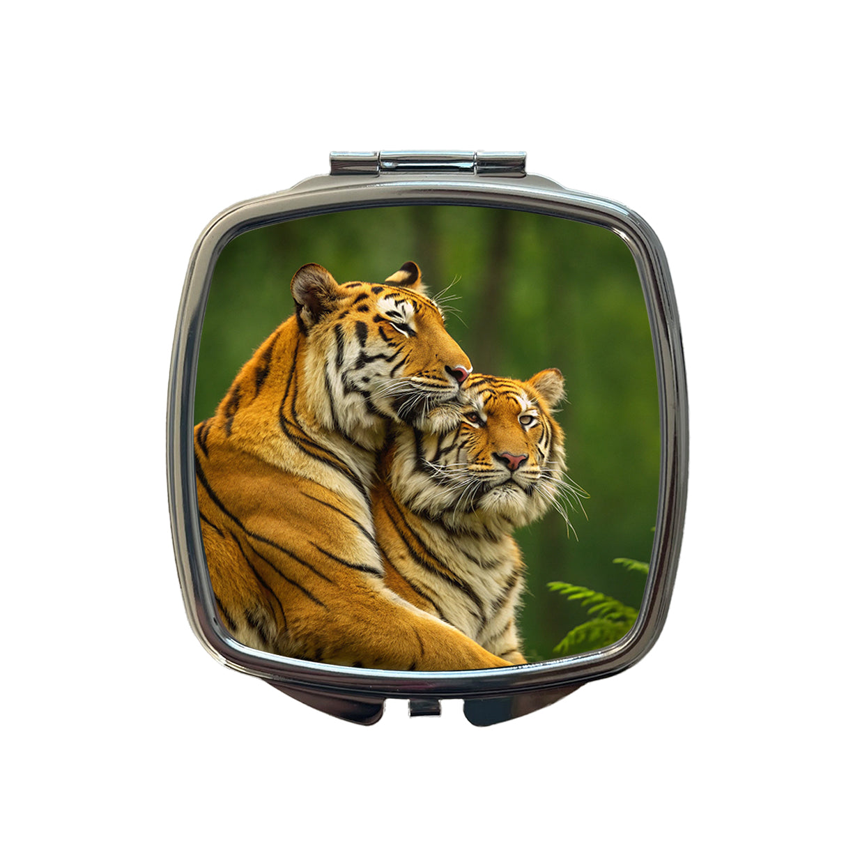 Tigers Hug Love Small Travel Purse Handbag Pocket Makeup Compact Mirror